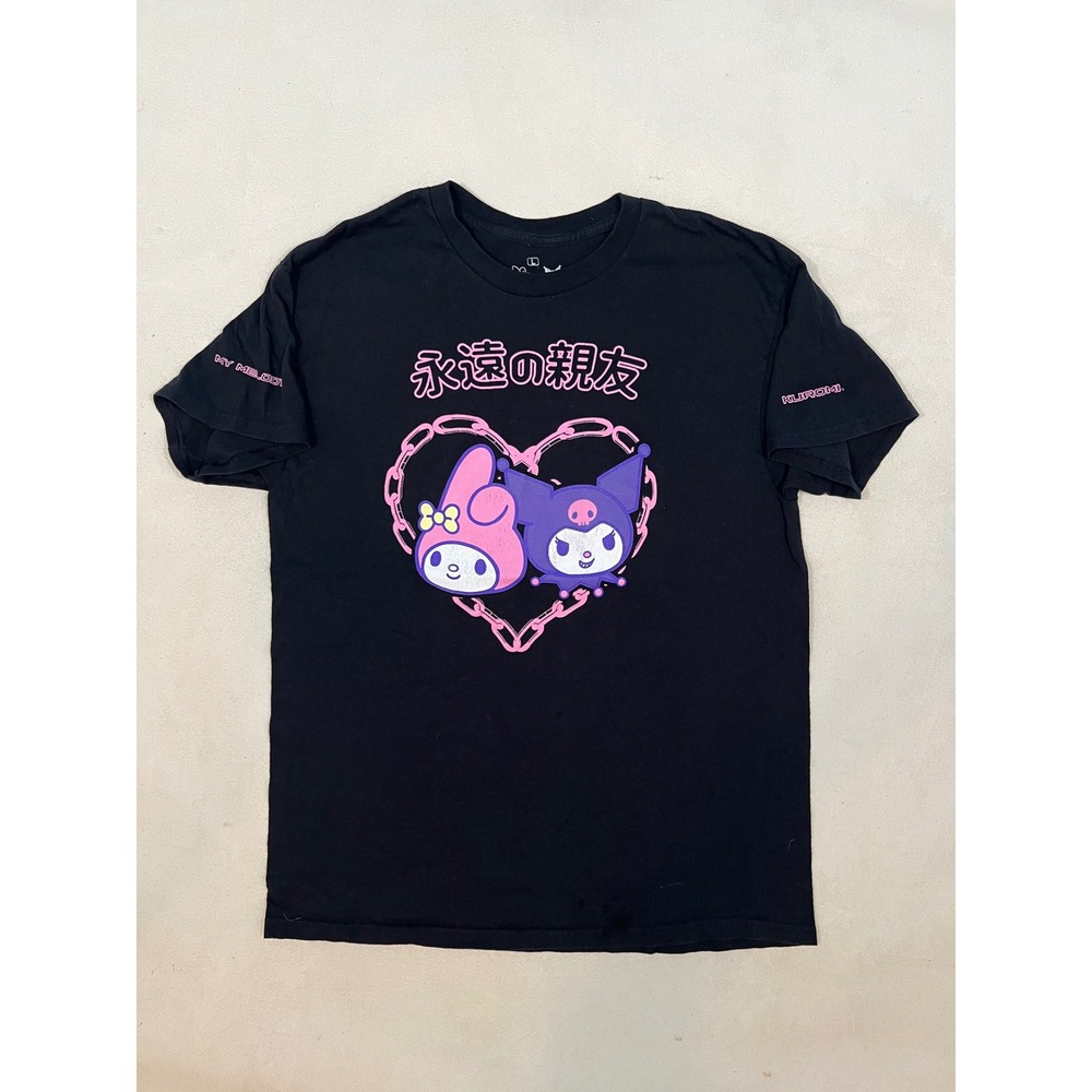 Sanrio My Melody Kuromi Best Friends Forever Black Graphic T-Shirt Large